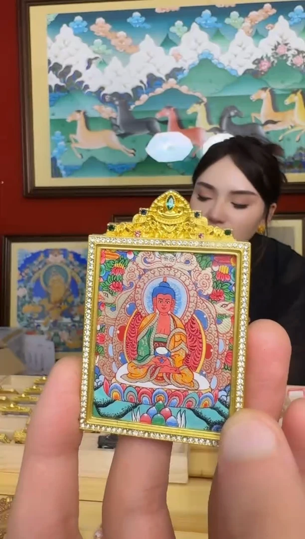 吊坠阿老师-热贡纯手绘周毛