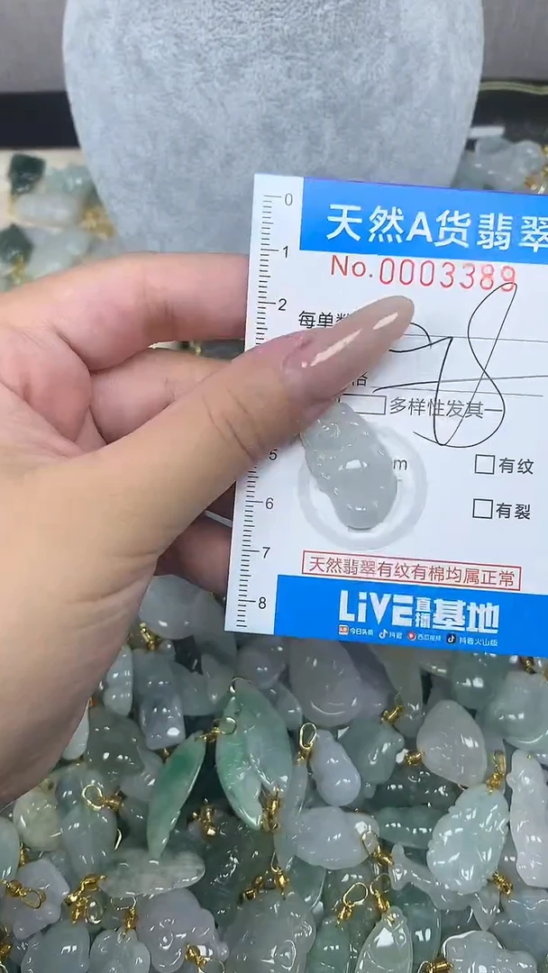 翡翠未镶嵌颈饰净货挂件-3389