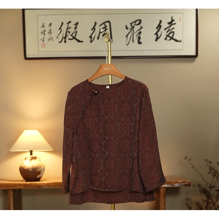 【露湿青芜-香云纱衬衫】中式国风香云纱衬衫3587