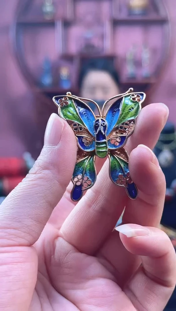 非遗 花丝镶嵌蝴蝶胸针