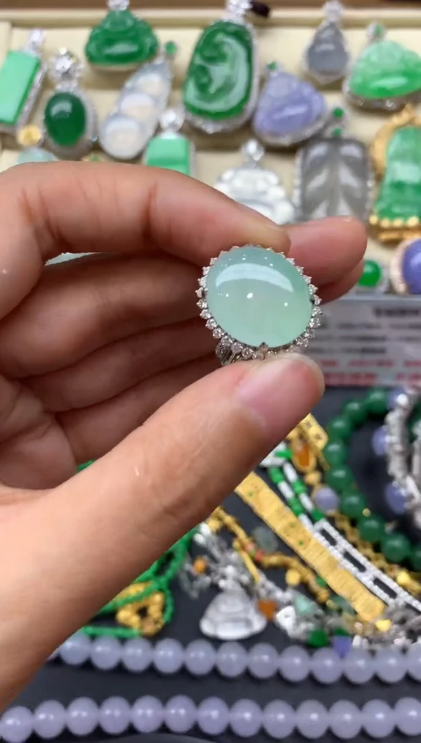 翡翠戒指18K金镶嵌325-中国好珍宝