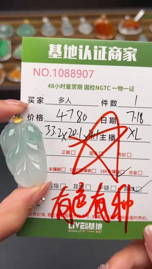 翡翠18K金镶嵌颈饰多人