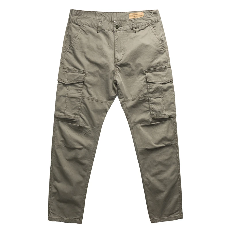 1155立体剪裁合体微弹力工装裤男士修身小直筒休闲长裤多口袋裤子