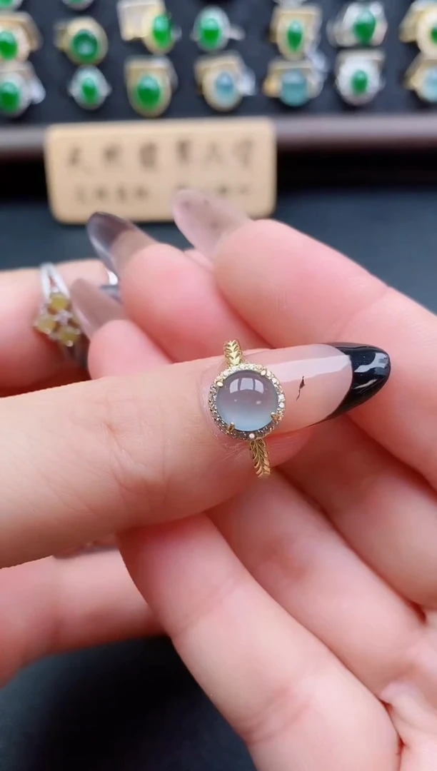 银S925镶嵌戒指翡翠1