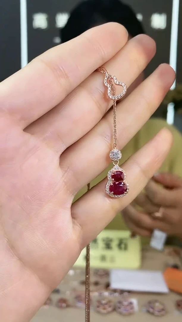 【闪购商品】红宝石颈饰银S925镶嵌颈饰