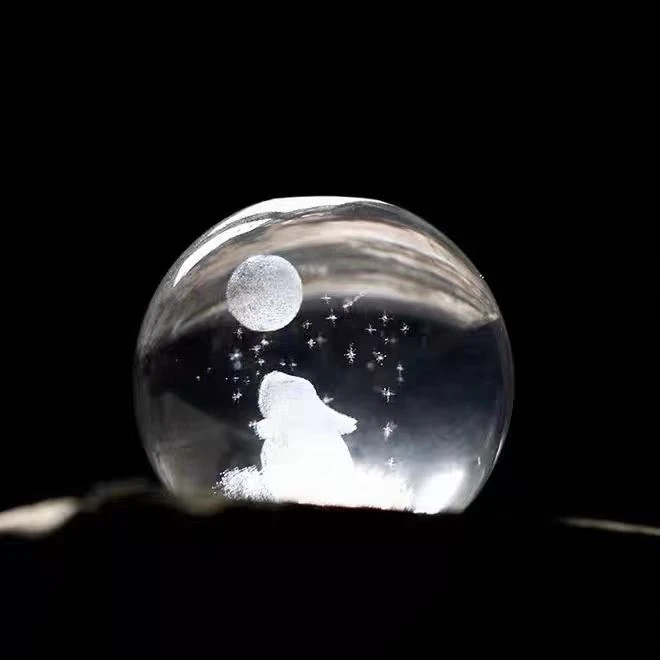 水晶球玉兔盖置水晶球玉兔盖置