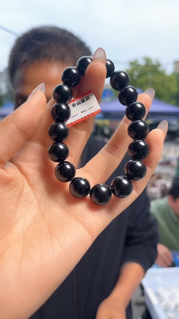 黑曜岩未镶嵌手链天然黑曜石手串多样性发一10mm