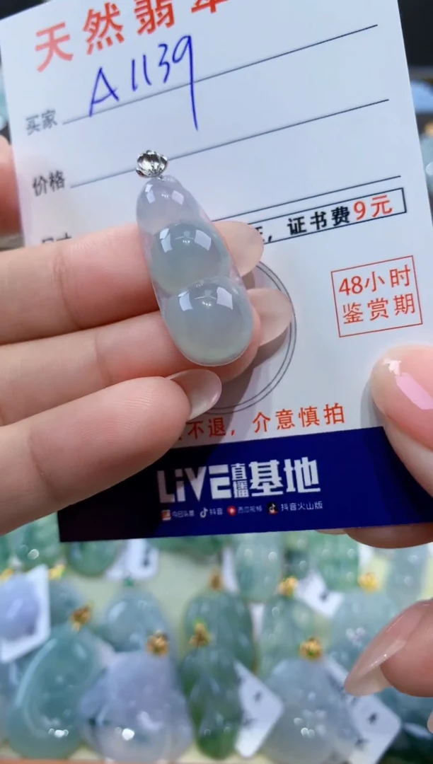 颈饰18K金镶嵌翡翠天然翡翠A货挂件