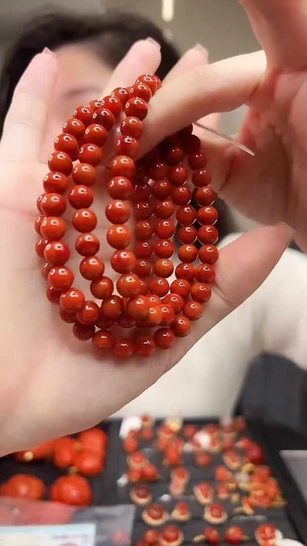 未镶嵌圆珠多圈链南红玛瑙好*情/YK/7mm