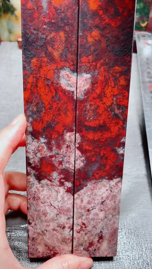 玉桂林鸡血玉素章对镇尺11