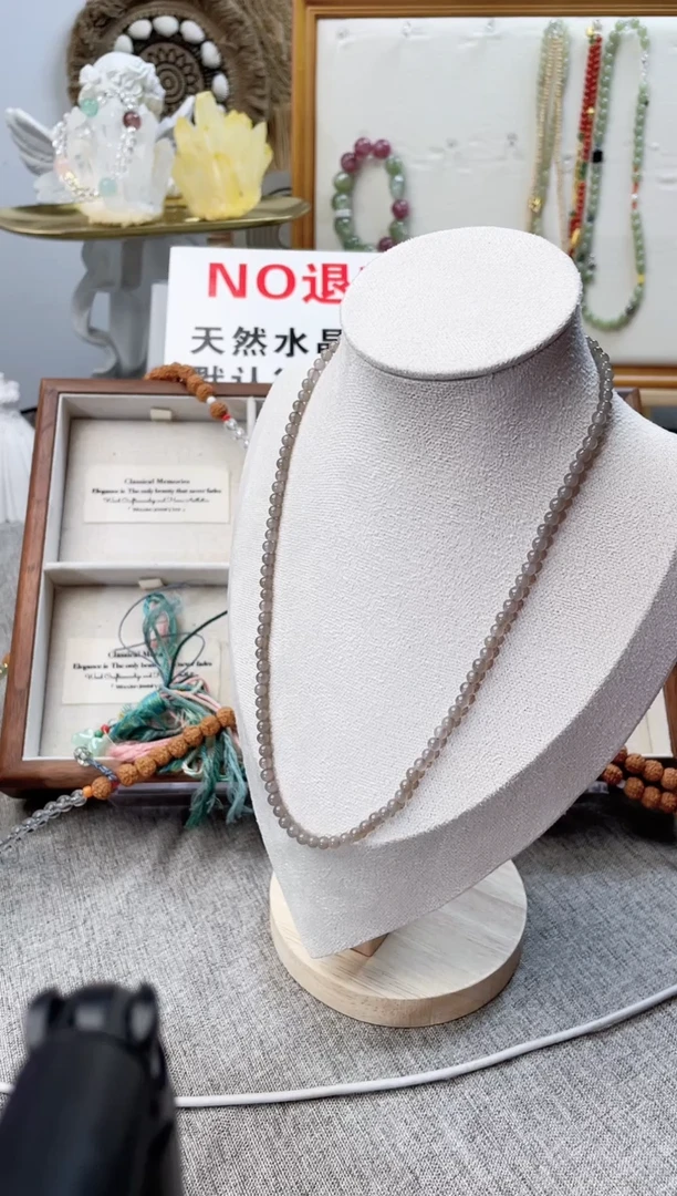 水晶手链合金有****)烟紫河田御项链