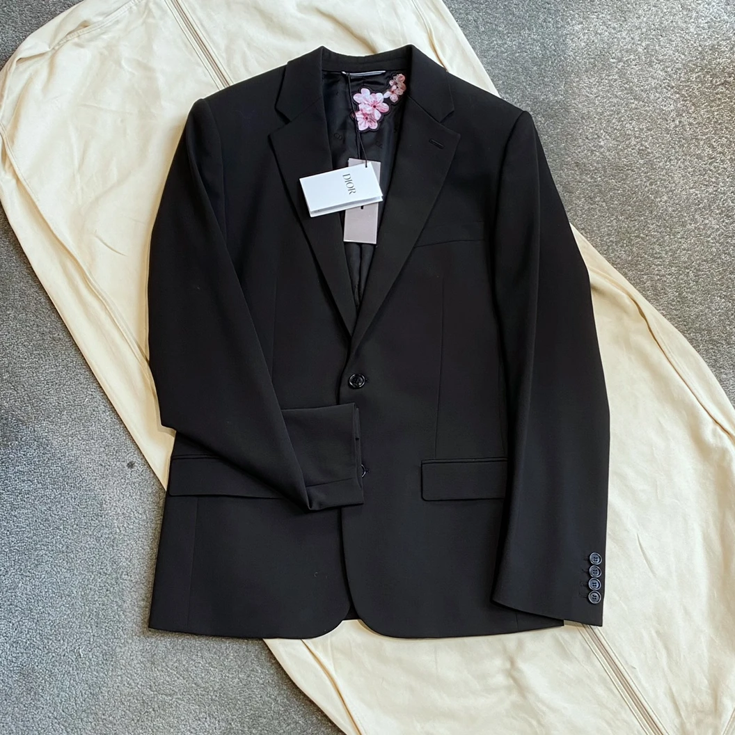 99新 DIOR/迪奥 黑色桃花刺绣西装外套/尺码44/SH002889