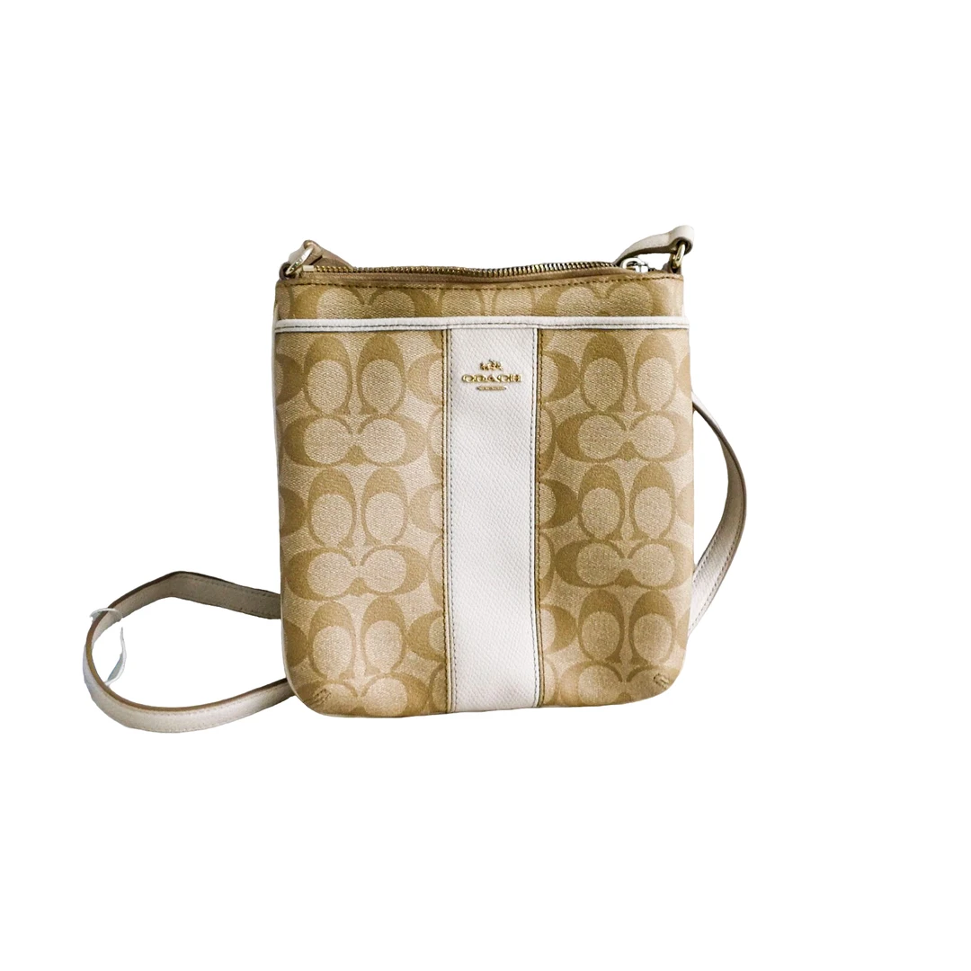 95新  Coach 白老花单肩包 043009