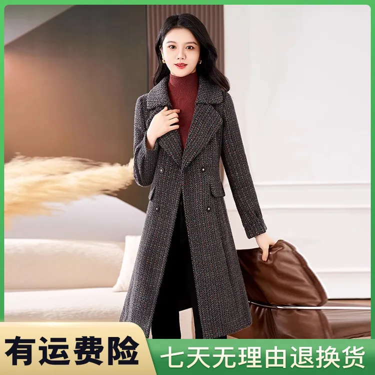 九江中长款洋气羽绒服内胆女2025冬新款时尚今年流行中长款呢大衣