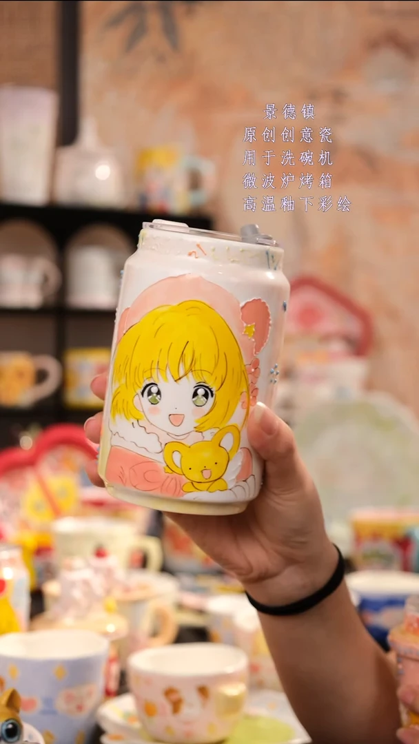 摆件景德镇手工手绘设计师款