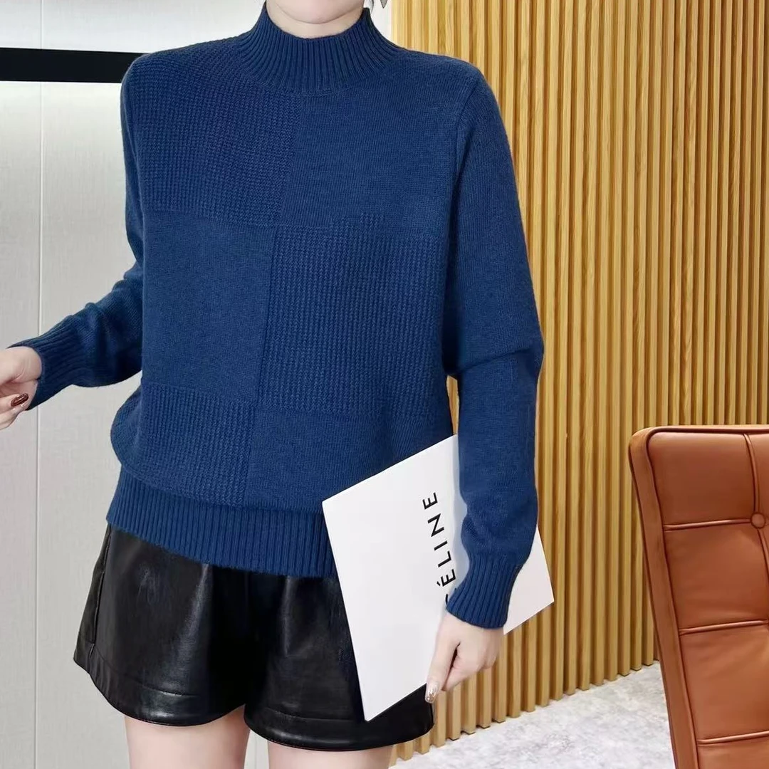 632秋冬长袖针织衫半高领套头1 31