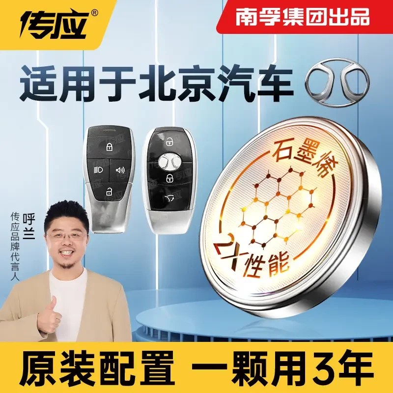 南孚传应北京专用汽车钥匙遥控器纽扣电池Abj20 bj40 bj80
