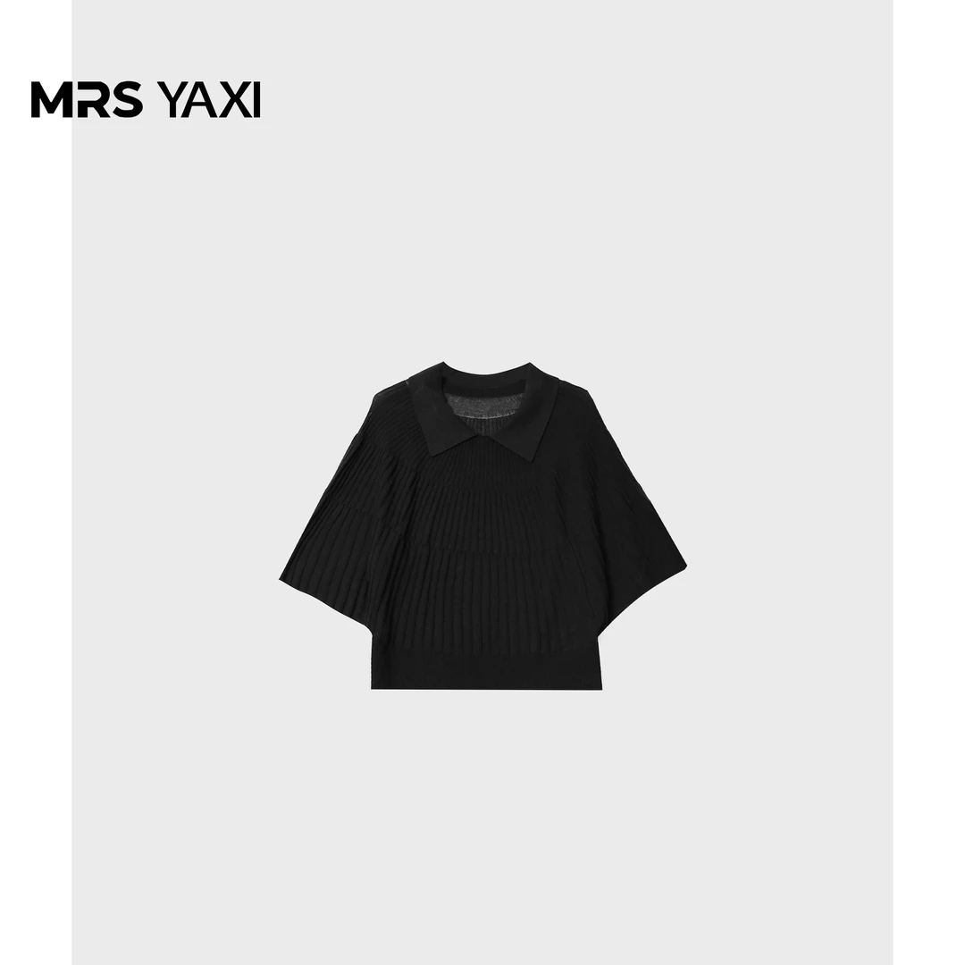Mrsyaxi莱赛尔亚麻斗蓬衫风琴褶针织衫YX5062507