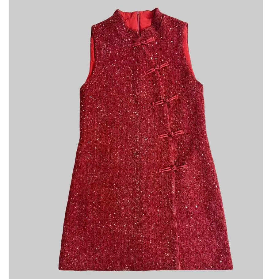 【XIAOHUIHUI】东方美学 | 新年新look 惊“红”一瞥  重工亮片连衣裙