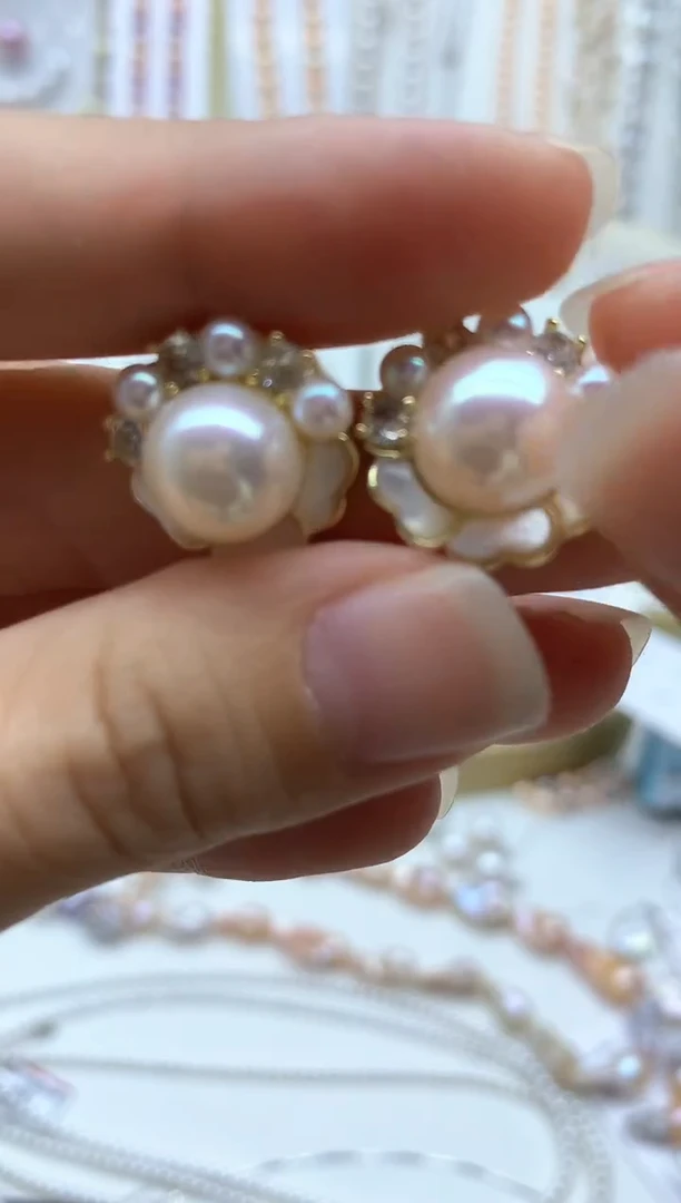 未镶嵌淡水珍珠耳饰多样性发其一