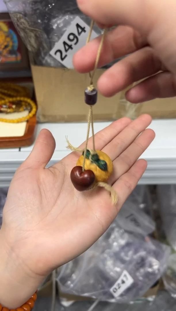 【闪购商品】破布木（黄金檀）吊坠黄金檀木橙心诚意挂件[2480]