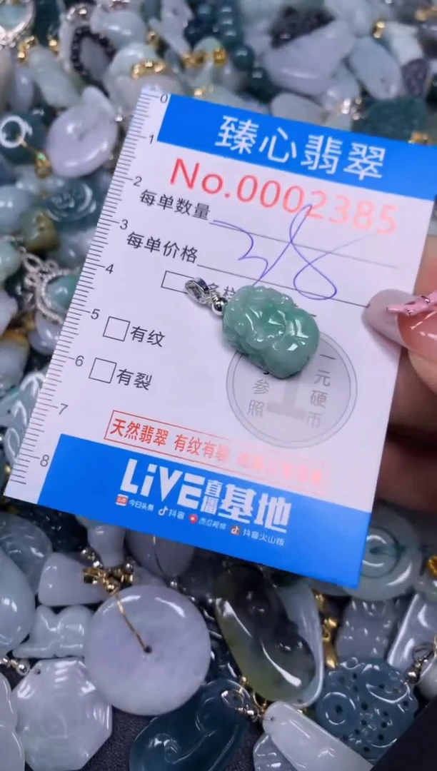 【闪购商品】翡翠颈饰未镶嵌含绳0002385