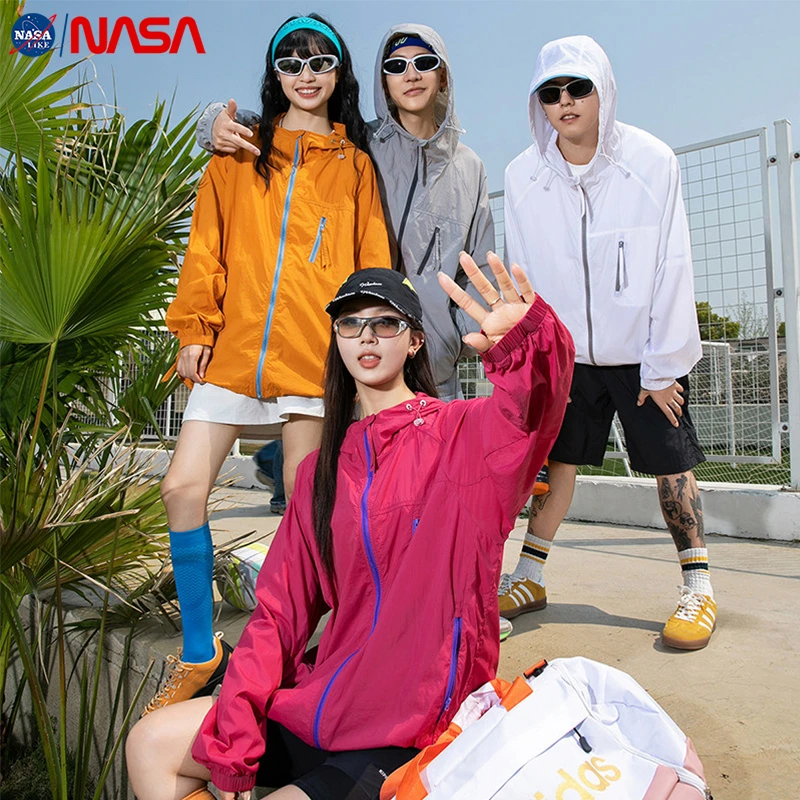 NASA防晒服2025夏季潮牌户外速干男女款山系骑车防紫外线防晒衣