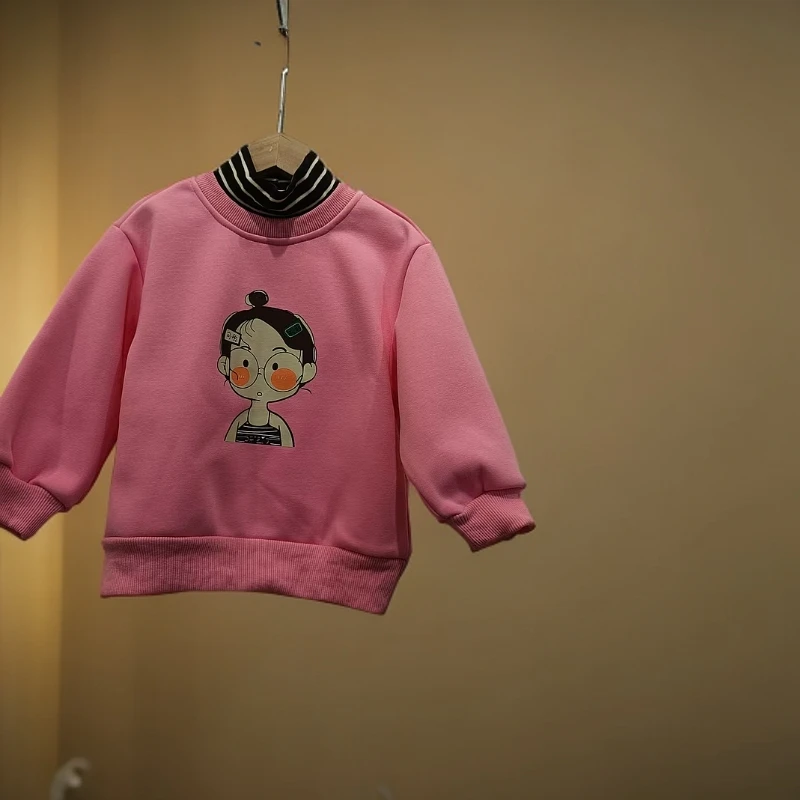 小童秋款潮童熊2495时尚百韩版搭长袖洋气套头圆领加绒卫衣