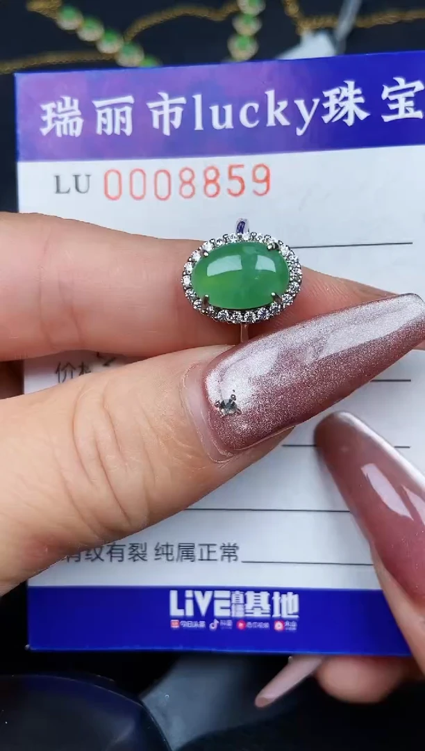 翡翠银S925镶嵌颈饰8859