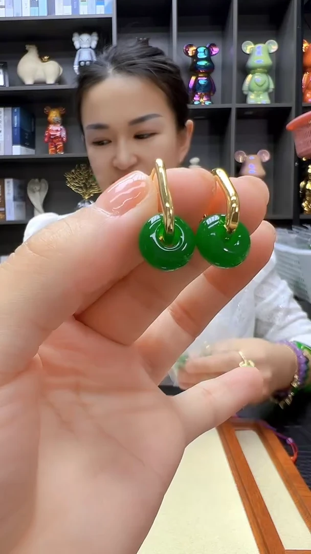 翡翠14K金镶嵌颈饰沉白diy劲饰