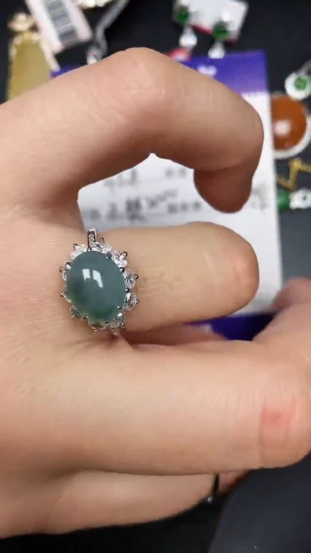 银S925镶嵌戒指翡翠1780
