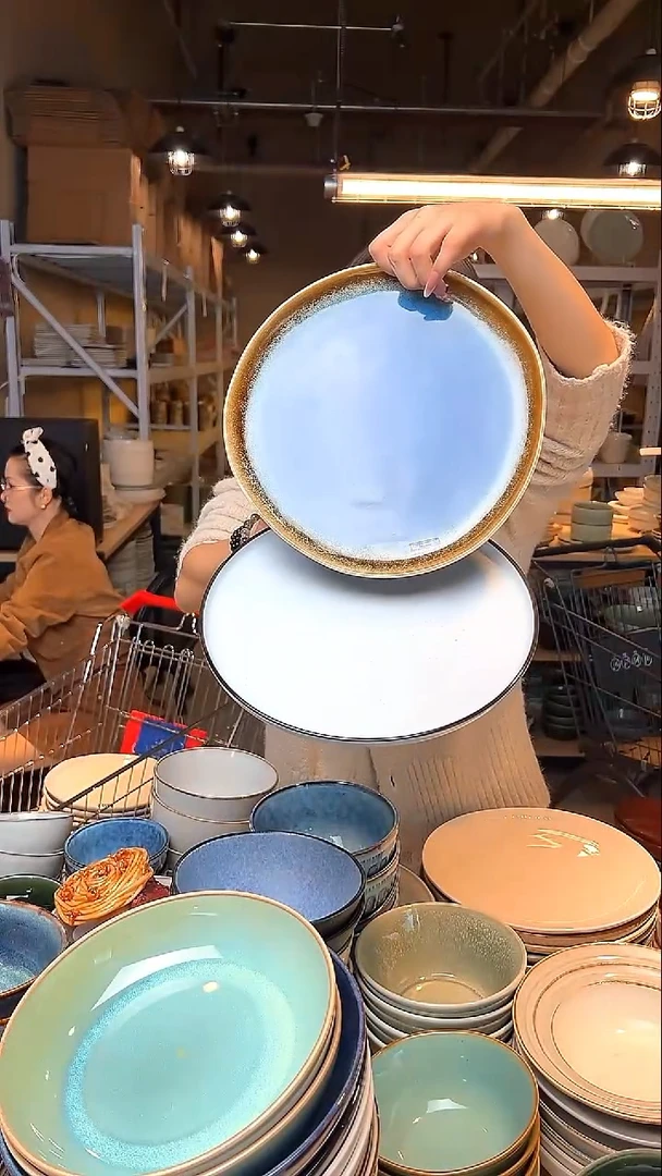 瓷62【瑕疵】外贸尾货窑变釉下彩