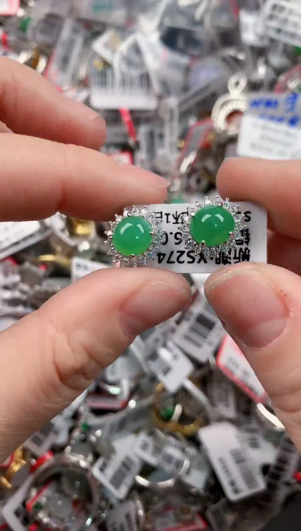 银S925镶嵌戒指翡翠777----5