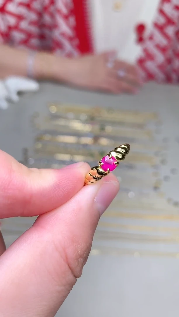 银S925镶嵌戒指红宝石戒指