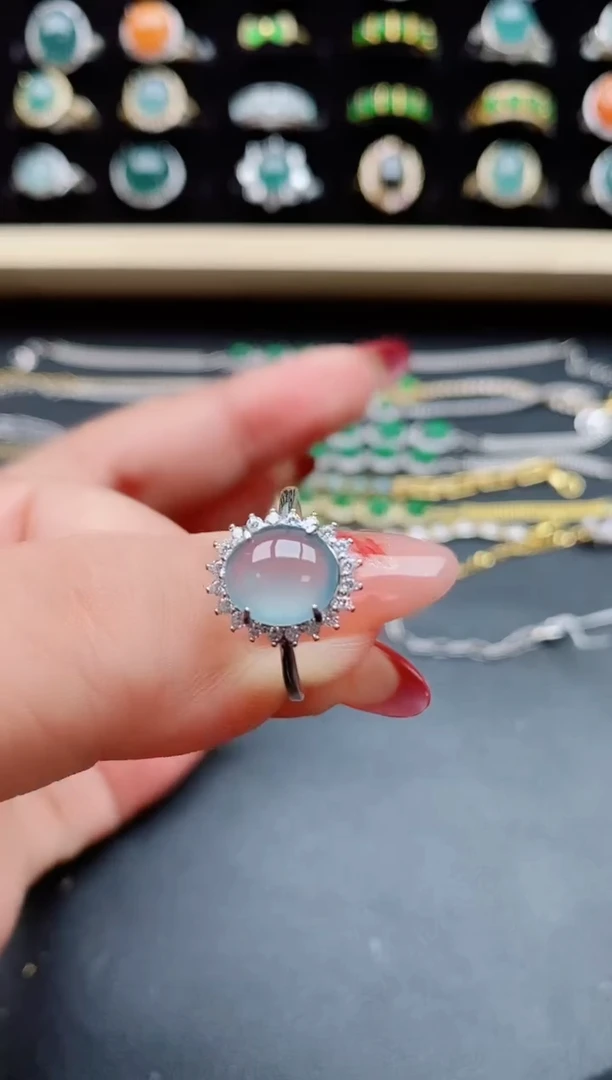 【闪购商品】翡翠戒指银S925镶嵌08550