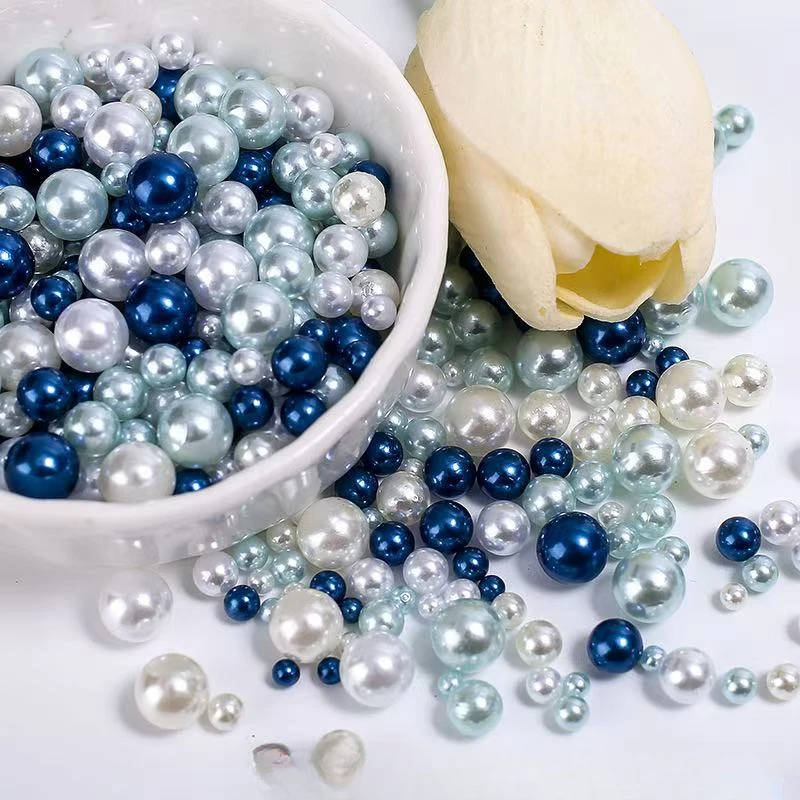 （4选2）蓝色系10-20mm仿珍珠双许愿手工diy饰品配件