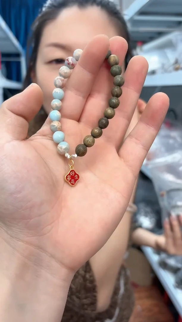 【闪购商品】维腊木（绿檀）手串/手链DIY寿山石单圈