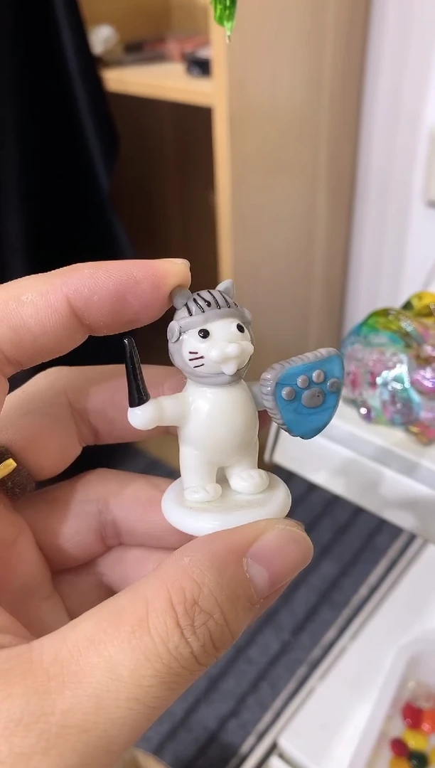 琉璃手工艺品特价战士猫