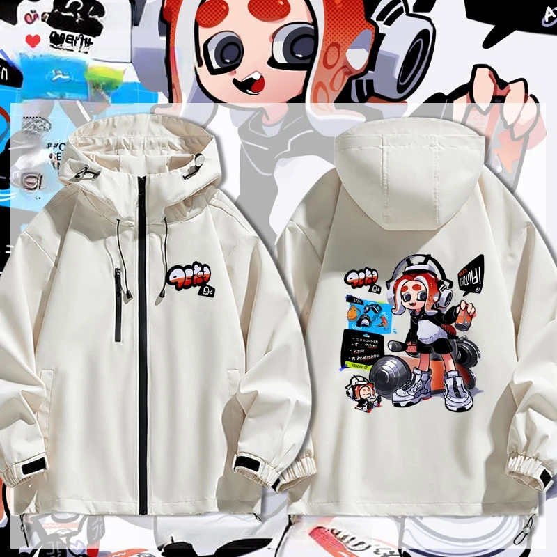 喷射战士Splatoon连帽多色防风运动男士防水休闲秋冬季夹克冲锋衣