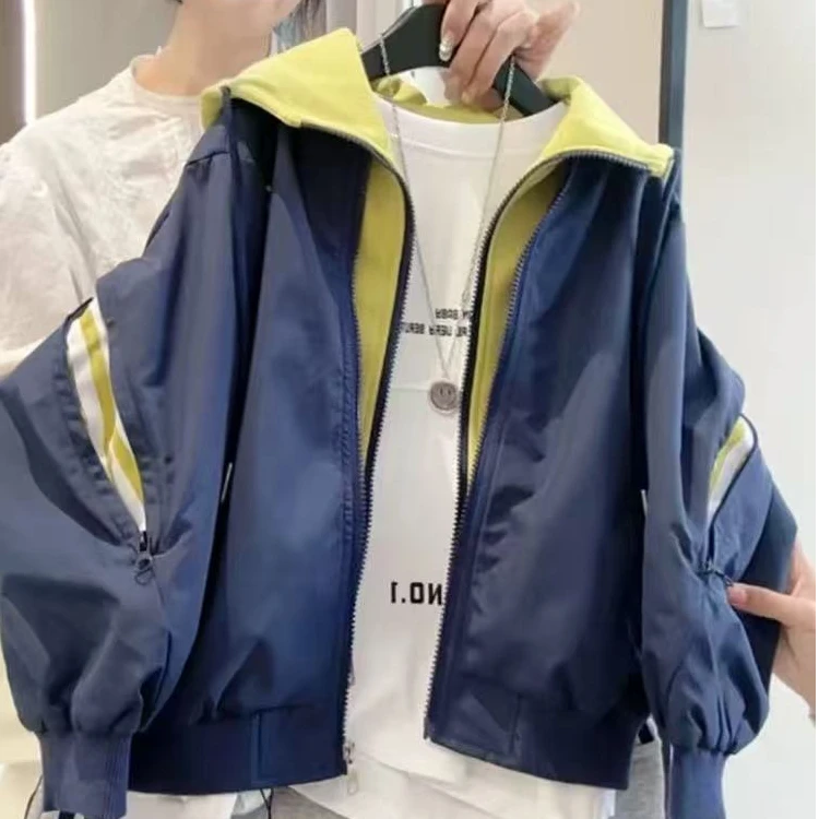 男童春秋季洋气上衣新款中大童连帽秋装假两件休闲时尚外套MT830