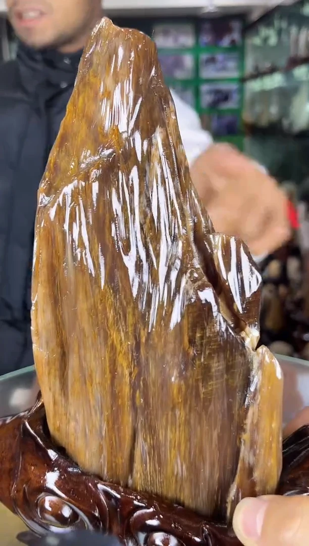 缅甸天然树化玉摆件