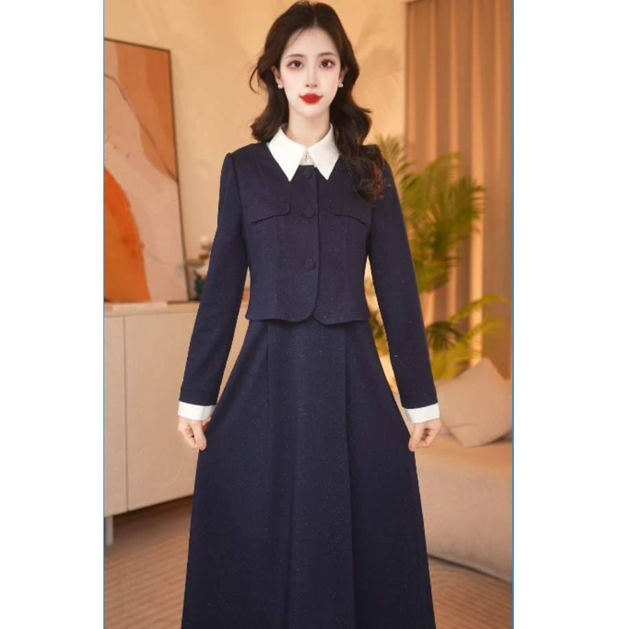 2025新款气质假两件连衣裙514