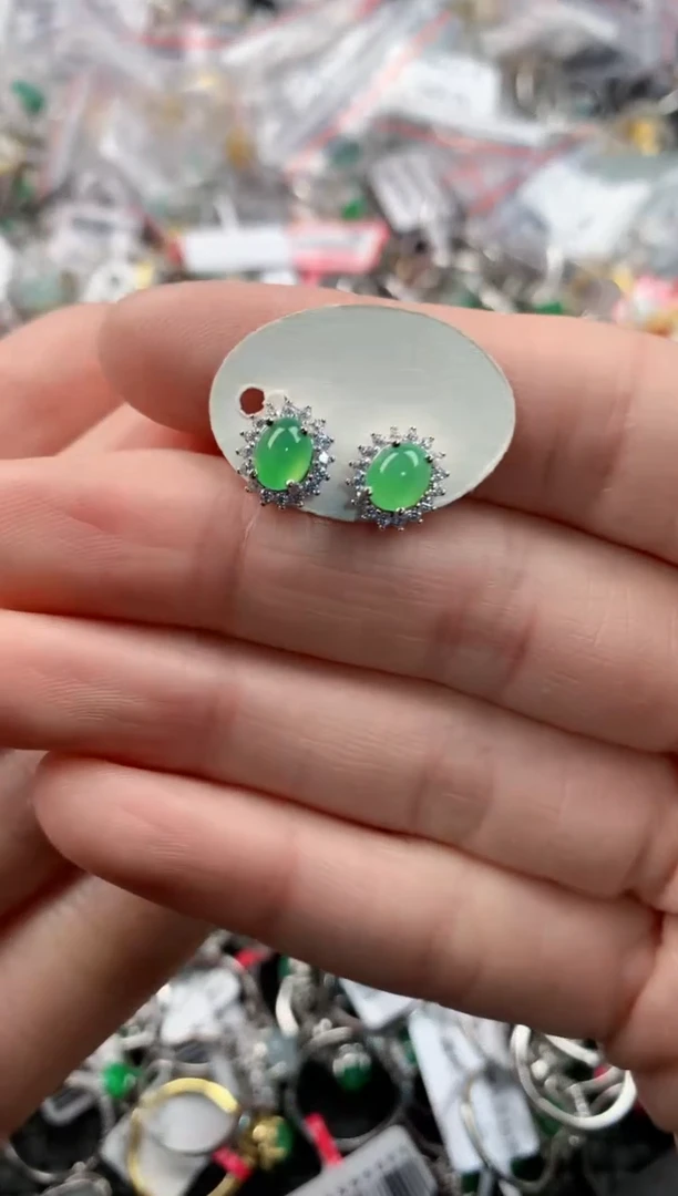 银S925镶嵌戒指翡翠1          6