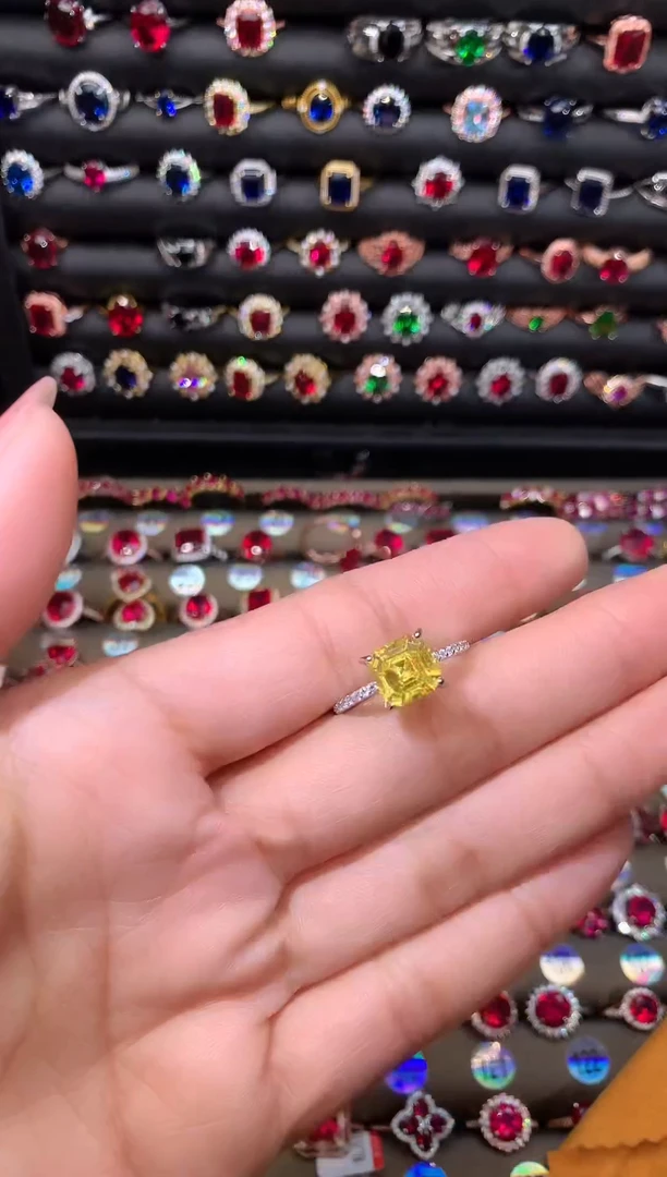 【闪购商品】水晶戒指银S925镶嵌黄水晶白