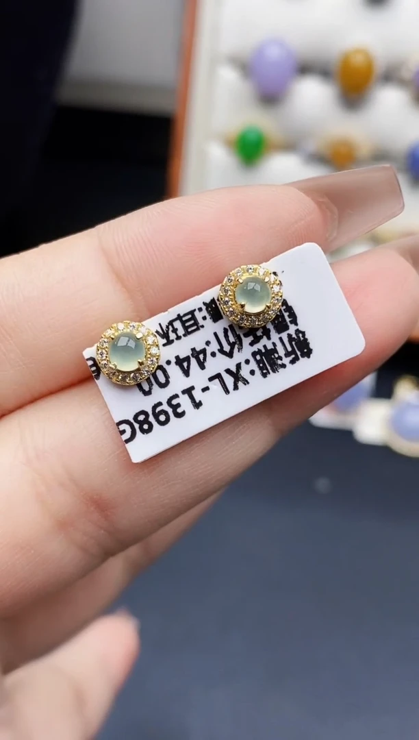 银S925镶嵌戒指翡翠0406