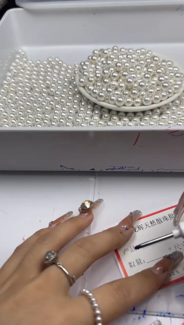 未镶嵌拼合珍珠（马贝珠）颈饰w847贝珠8mm*30颗