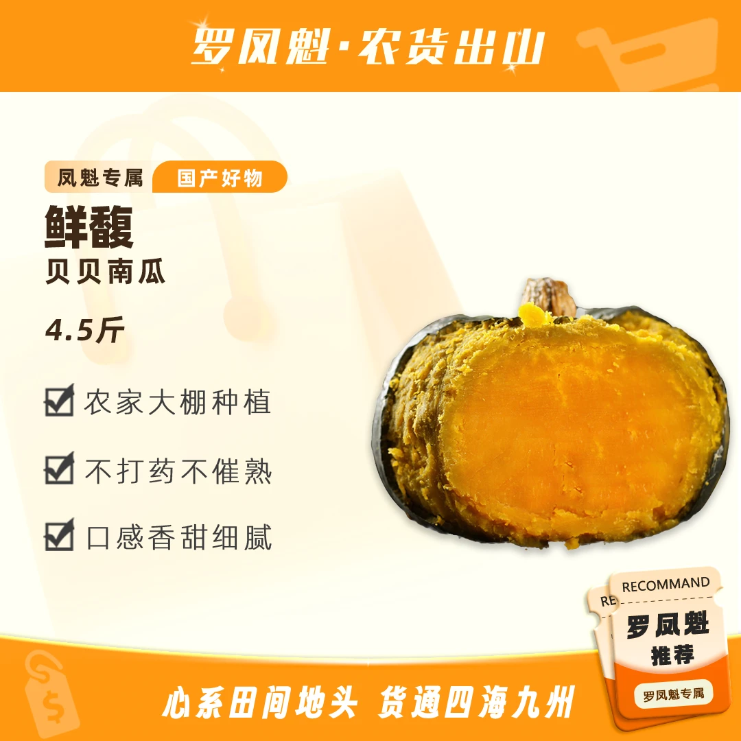 【罗凤魁专属】【鲜馥】山东贝贝南瓜4.5斤4-6个