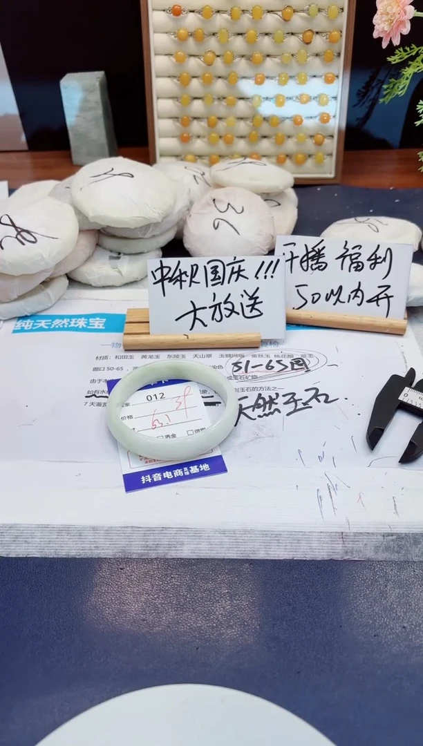 未镶嵌手镯石英质玉12-翠玉-圈口63