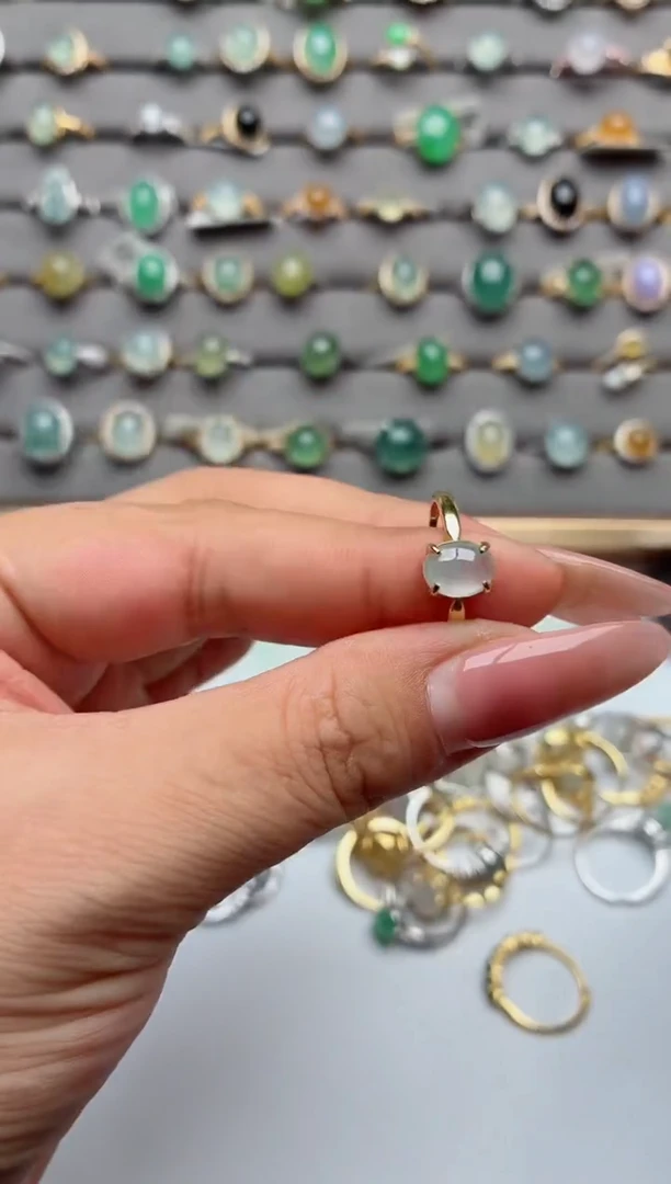 银S925镶嵌戒指翡翠.