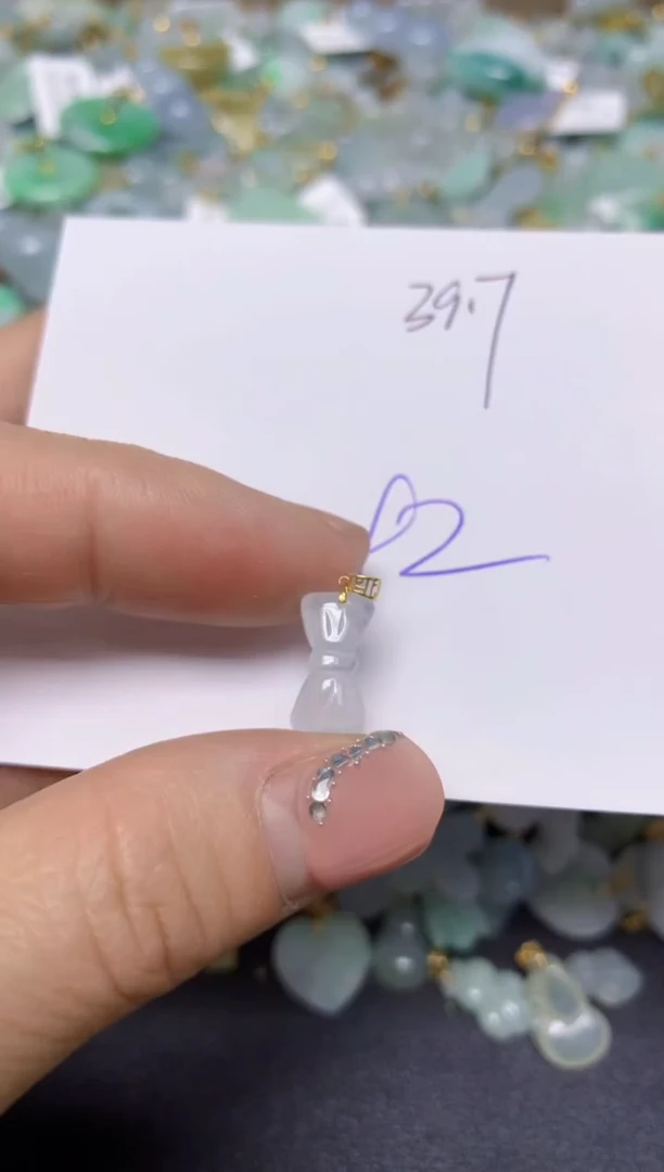 【闪购商品】翡翠挂件18K金镶嵌 天然翡翠A货